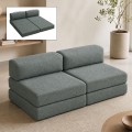 Comfort Megapap fabric three seat sofa bed in mint color 190x95x75cm.