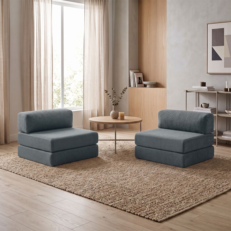 Comfort Megapap fabric three seat sofa bed in mint color 190x95x75cm.