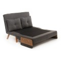 Cosmo Megapap fabric two seater sofa bed in dark grey color 133x78x78cm.