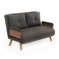 Cosmo Megapap fabric two seater sofa bed in dark grey color 133x78x78cm.