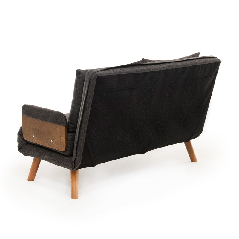 Cosmo Megapap fabric two seater sofa bed in dark grey color 133x78x78cm.
