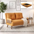 Cosmo Megapap fabric two seater sofa bed in mustard color 133x78x78cm.