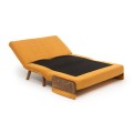 Cosmo Megapap fabric two seater sofa bed in mustard color 133x78x78cm.
