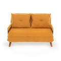 Cosmo Megapap fabric two seater sofa bed in mustard color 133x78x78cm.