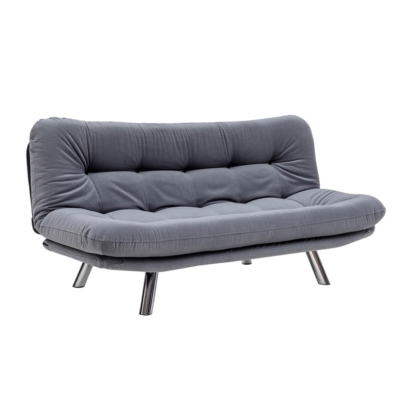 Hippo Megapap three seater fabric sofa bed in grey color 180x87x85cm.