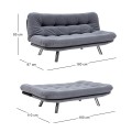 Hippo Megapap three seater fabric sofa bed in grey color 180x87x85cm.