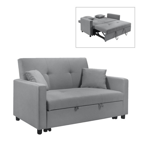 IMOLA Sofa 2-Seater - Bed Light Grey Fabric