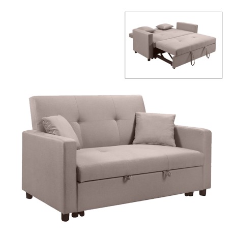 IMOLA Sofa 2-Seater - Bed / Fabric Cappuccino