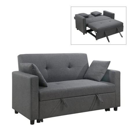 IMOLA Sofa 2-Seater - Bed Dark Grey Fabric