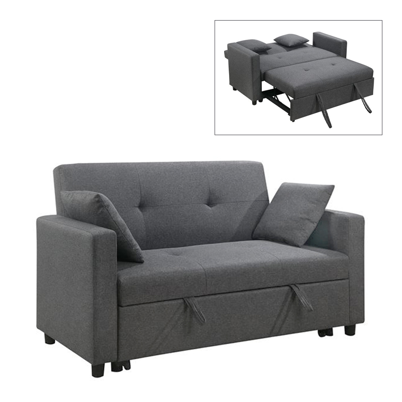 IMOLA Sofa 2-Seater - Bed Dark Grey Fabric