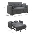 IMOLA Sofa 2-Seater - Bed Dark Grey Fabric