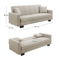 KELSO Sofabed w/Storage Fabric Cappuccino