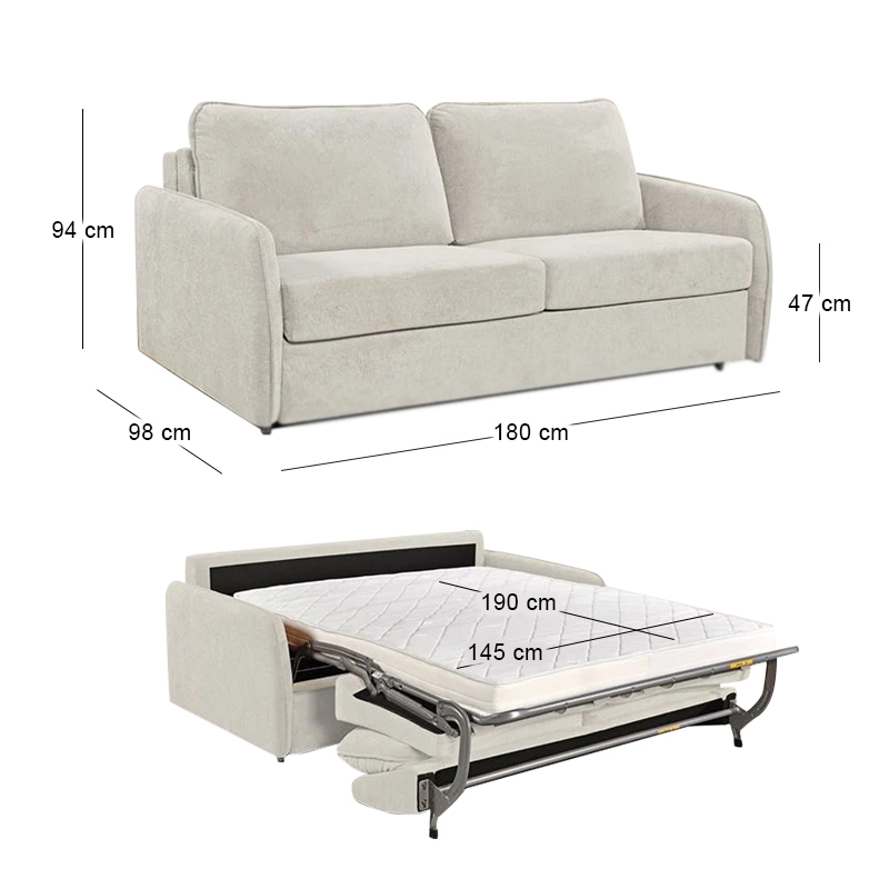 LESTER Sofabed Beige Fabric