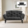 Nitta Megapap two seater fabric sofa bed in dark grey color 155x70x85cm.