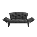 Nitta Megapap two seater fabric sofa bed in dark grey color 155x70x85cm.