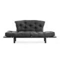 Nitta Megapap two seater fabric sofa bed in dark grey color 155x70x85cm.
