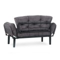 Nitta Megapap two seater fabric sofa bed in grey color 155x70x85cm.