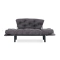 Nitta Megapap two seater fabric sofa bed in grey color 155x70x85cm.