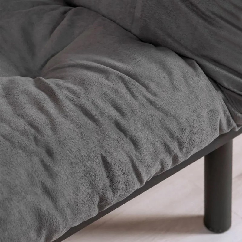 Nitta Megapap two seater fabric sofa bed in grey color 155x70x85cm.