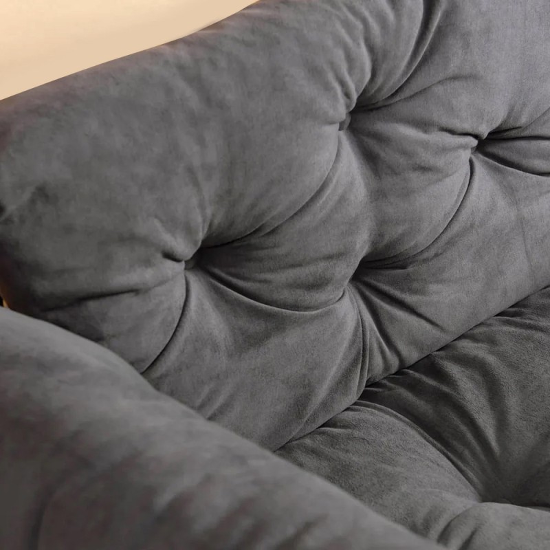 Nitta Megapap two seater fabric sofa bed in grey color 155x70x85cm.
