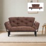Nitta Megapap two seater fabric sofa bed in brown color 155x70x85cm.