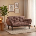 Nitta Megapap two seater fabric sofa bed in brown color 155x70x85cm.