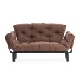 Nitta Megapap two seater fabric sofa bed in brown color 155x70x85cm.