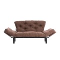 Nitta Megapap two seater fabric sofa bed in brown color 155x70x85cm.
