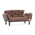Nitta Megapap two seater fabric sofa bed in brown color 155x70x85cm.