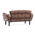 Nitta Megapap two seater fabric sofa bed in brown color 155x70x85cm.