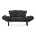 Nitta Megapap two seater fabric sofa bed in black color 155x70x85cm.
