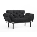 Nitta Megapap two seater fabric sofa bed in black color 155x70x85cm.