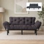 Nitta Megapap three seater fabric sofa bed in grey color 185x70x85cm.