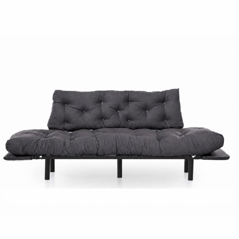 Nitta Megapap three seater fabric sofa bed in grey color 185x70x85cm.