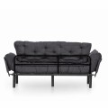 Nitta Megapap three seater fabric sofa bed in grey color 185x70x85cm.