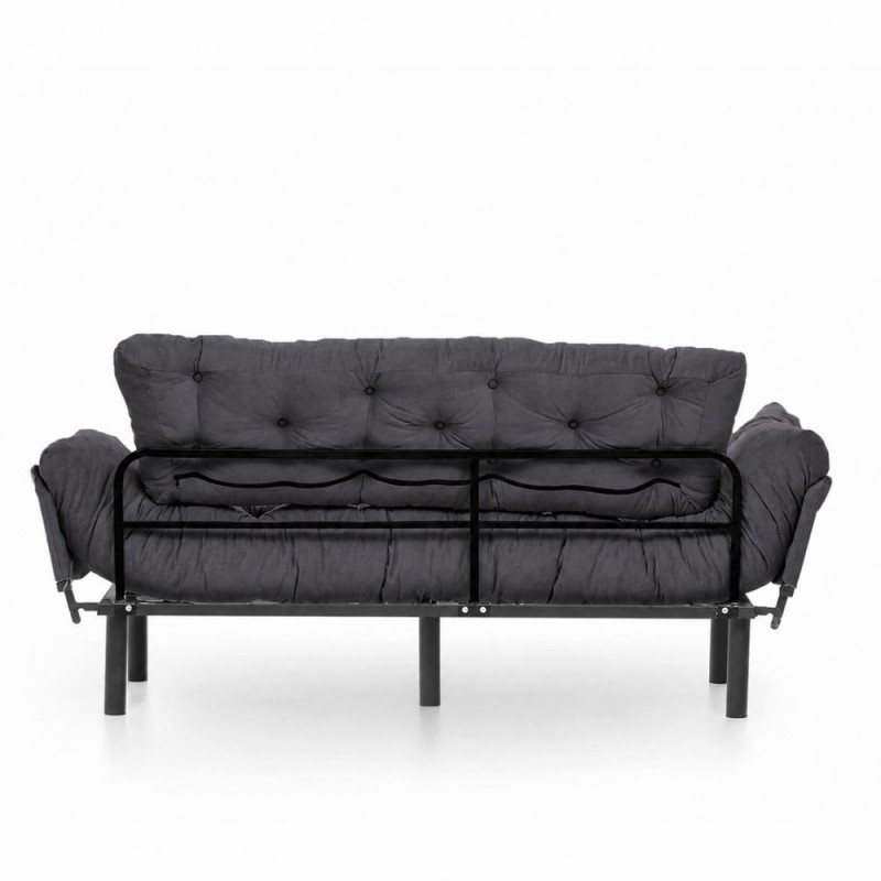 Nitta Megapap three seater fabric sofa bed in grey color 185x70x85cm.