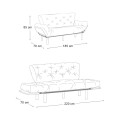 Nitta Megapap three seater fabric sofa bed in grey color 185x70x85cm.