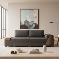 Perenna Megapap fabric sofa three - seater in anthracite color 233x93x83cm.