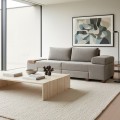 Perenna Megapap fabric sofa three - seater in grey color 233x93x83cm.