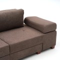 Perenna Megapap fabric sofa three - seater in brown color 233x93x83cm.
