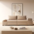 Perenna Megapap fabric sofa three - seater in beige color 233x93x83cm.