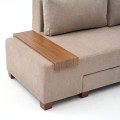 Perenna Megapap fabric sofa three - seater in beige color 233x93x83cm.