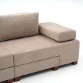Perenna Megapap fabric sofa three - seater in beige color 233x93x83cm.
