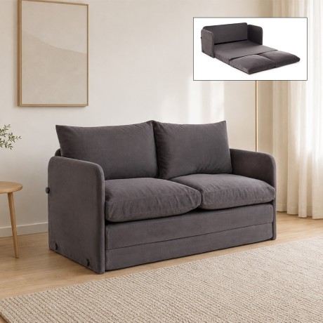 Saga Megapap fabric two seater sofa bed in grey color 128x70x66cm.
