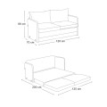 Saga Megapap fabric two seater sofa bed in grey color 128x70x66cm.