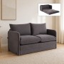 Saga XL Megapap fabric two seater sofa bed in grey color 148x70x66cm.