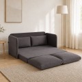 Saga XL Megapap fabric two seater sofa bed in grey color 148x70x66cm.