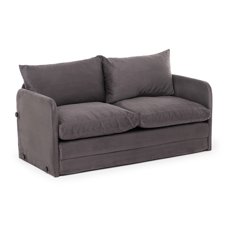 Saga XL Megapap fabric two seater sofa bed in grey color 148x70x66cm.