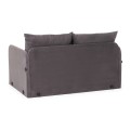 Saga XL Megapap fabric two seater sofa bed in grey color 148x70x66cm.