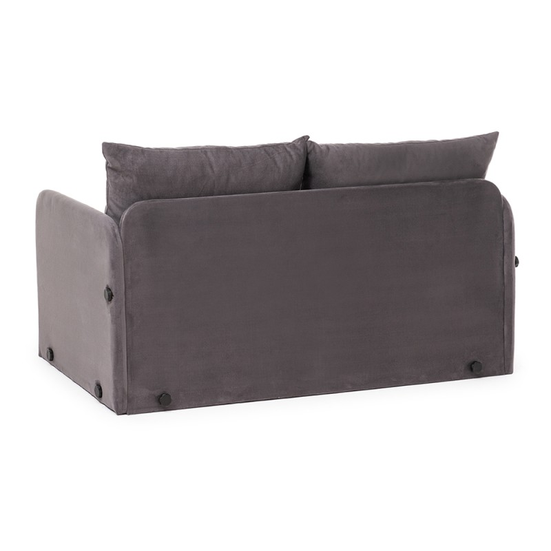 Saga XL Megapap fabric two seater sofa bed in grey color 148x70x66cm.
